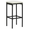 Tabourets de bar avec coussins lot de 3 noir résine tressée 