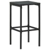 Tabourets de bar avec coussins lot de 3 noir résine tressée 