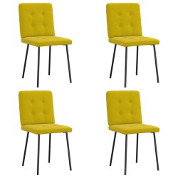 Chaises à manger lot de 4 jaune velours 
