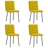Chaises à manger lot de 4 jaune velours 