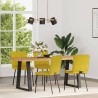 Chaises à manger lot de 4 jaune velours 