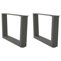 Pieds de table basse en forme de V, 2 pièces, anthracite, 60 x (30-31,3) cm, acier 