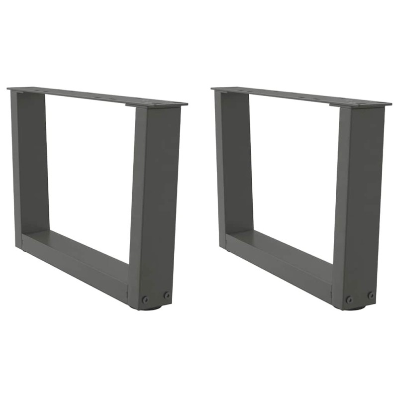 Pieds de table basse en forme de V, 2 pièces, anthracite, 60 x (30-31,3) cm, acier 