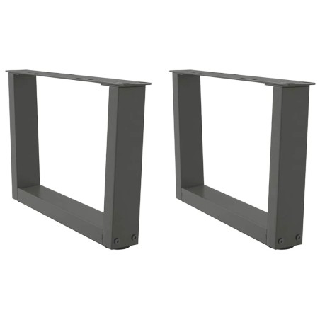 Pieds de table basse en forme de V, 2 pièces, anthracite, 60 x (30-31,3) cm, acier 