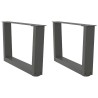 Pieds de table basse en forme de V, 2 pièces, anthracite, 60 x (30-31,3) cm, acier 