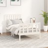 Cadre de lit sans matelas blanc 100x200 cm bois de pin massif 