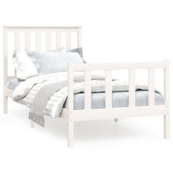 Cadre de lit sans matelas blanc 100x200 cm bois de pin massif 