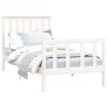 Cadre de lit sans matelas blanc 100x200 cm bois de pin massif 