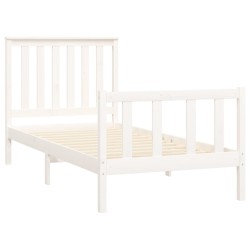 Cadre de lit sans matelas blanc 100x200 cm bois de pin massif 