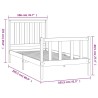 Cadre de lit sans matelas blanc 100x200 cm bois de pin massif 