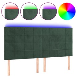 Tête de lit à LED Vert foncé 180x5x118/128 cm Velours 