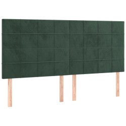 Tête de lit à LED Vert foncé 180x5x118/128 cm Velours 