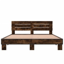 Cadre de lit sans matelas chêne fumé 150x200 cm 