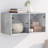 Armoire murale avec portes en verre gris béton 68,5x37x35 cm 