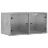 Armoire murale avec portes en verre gris béton 68,5x37x35 cm 