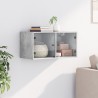 Armoire murale avec portes en verre gris béton 68,5x37x35 cm 
