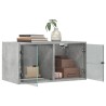 Armoire murale avec portes en verre gris béton 68,5x37x35 cm 