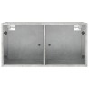Armoire murale avec portes en verre gris béton 68,5x37x35 cm 
