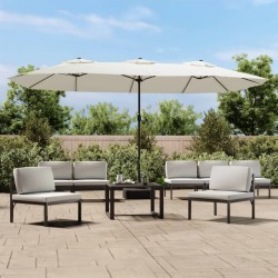 Parasol à double tête blanc sable 449x245 cm 