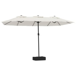 Parasol à double tête blanc sable 449x245 cm 