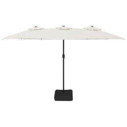 Parasol à double tête blanc sable 449x245 cm 