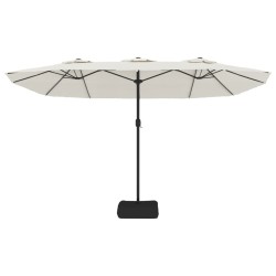 Parasol à double tête blanc sable 449x245 cm 