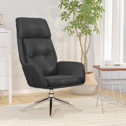 Chaise de relaxation Noir Cuir véritable 