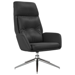 Chaise de relaxation Noir Cuir véritable 