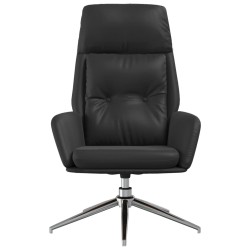 Chaise de relaxation Noir Cuir véritable 