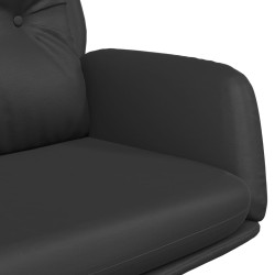Chaise de relaxation Noir Cuir véritable 