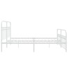 Cadre de lit métal sans matelas et pied de lit blanc 193x203 cm 