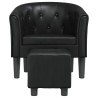 Chaise cabriolet avec repose-pied noir similicuir 