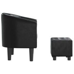 Chaise cabriolet avec repose-pied noir similicuir 