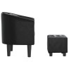 Chaise cabriolet avec repose-pied noir similicuir 