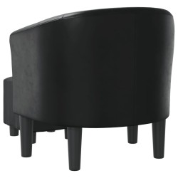 Chaise cabriolet avec repose-pied noir similicuir 