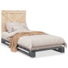 Cadre de lit sans matelas gris 90x200 cm bois de pin massif 