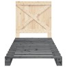 Cadre de lit sans matelas gris 90x200 cm bois de pin massif 