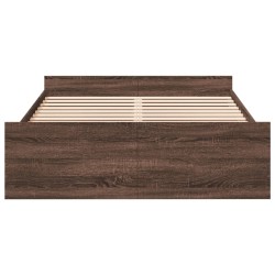Cadre de lit avec tiroirs sans matelas chêne marron 140x190 cm 