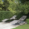 Chaises longues à bascule 2 pcs Gris Acier et textilène 