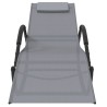 Chaises longues à bascule 2 pcs Gris Acier et textilène 