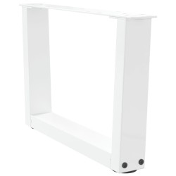 Pieds de table basse en forme de V, 2 pièces, blanc, 60 x (30-31,3) cm, acier 