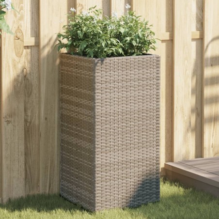 Jardinières 2 pcs gris 40x40x80 cm résine tressée 