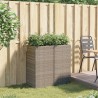 Jardinières 2 pcs gris 40x40x80 cm résine tressée 