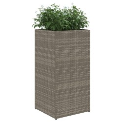 Jardinières 2 pcs gris 40x40x80 cm résine tressée 