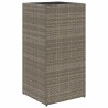 Jardinières 2 pcs gris 40x40x80 cm résine tressée 