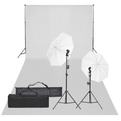 Kit de studio photo avec éclairage et toile de fond 