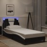 Cadre de lit avec LED sans matelas noir et blanc 80x200 cm 