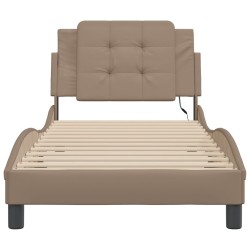 Cadre de lit avec LED sans matelas cappuccino 80x200 cm 