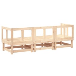 Salon de jardin 3 pcs bois massif de pin 