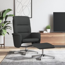 Fauteuil inclinable avec repose-pied noir tissu 